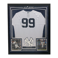 Aaron Judge Autographed "2022 AL MVP" New York Yankees Authentic 34" x 44" Framed Jersey Fanatics