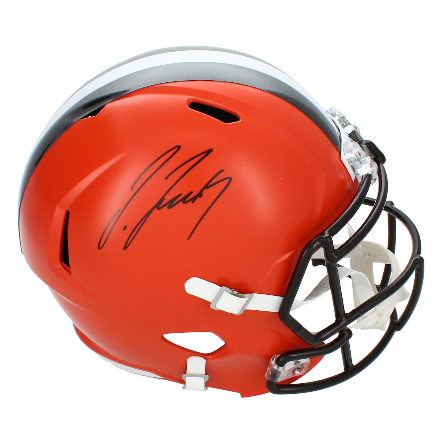 Jerry Jeudy Autographed Cleveland Browns Throwback Ful Size Replica Helmet Beckett