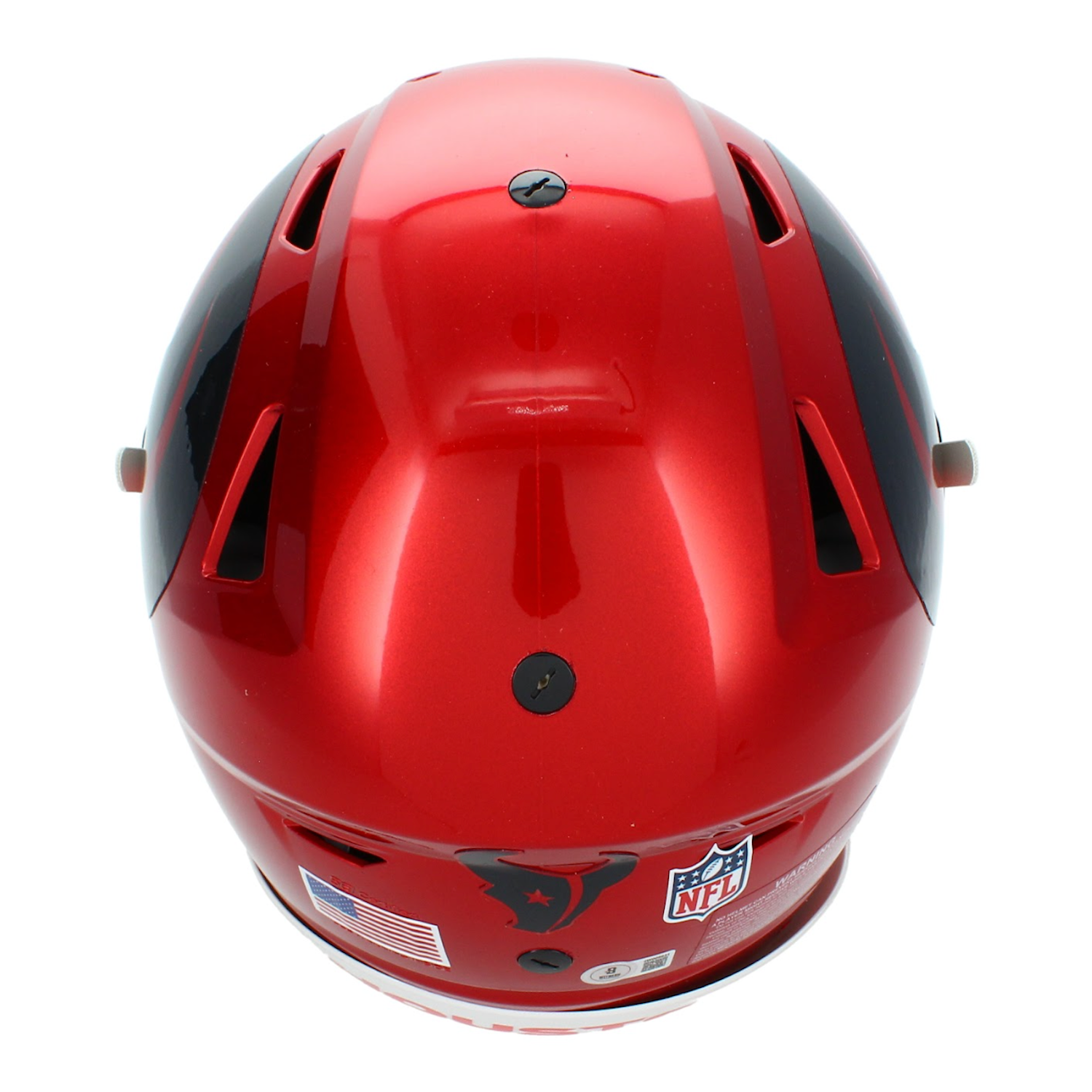 Jayden Higgins Autographed Houston Texans Battle Red Alternate Speedflex Authentic Helmet Beckett