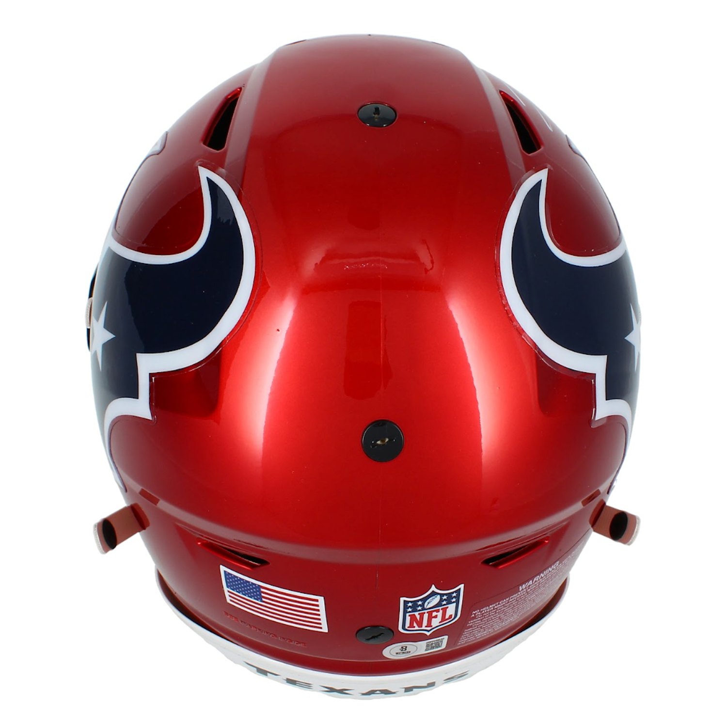 Jayden Higgins Autographed Houston Texans Alternate Red Speedflex Authentic Helmet Beckett