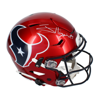 Jayden Higgins Autographed Houston Texans Alternate Red Speedflex Authentic Helmet Beckett