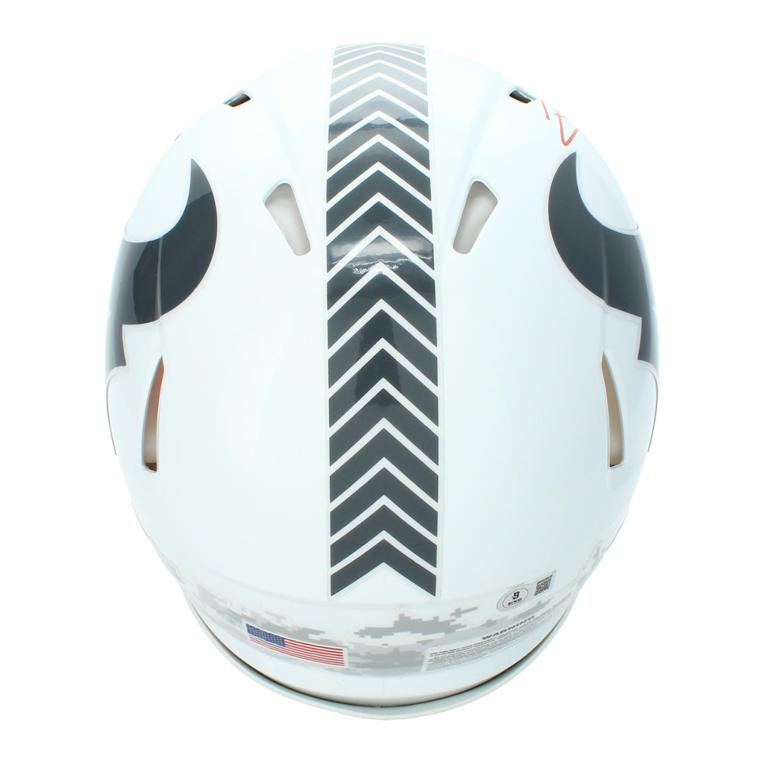 Jayden Higgins Autographed Houston Texans 2024 Salute to Service Speed Authentic Helmet Beckett