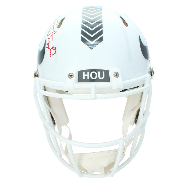 Jayden Higgins Autographed Houston Texans 2024 Salute to Service Speed Authentic Helmet Beckett