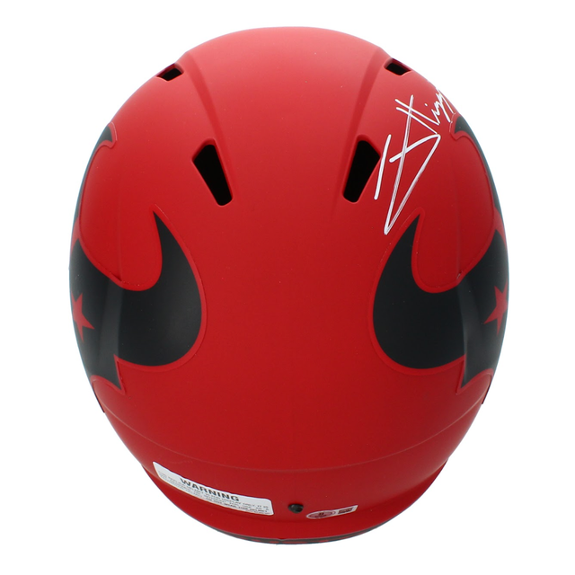 Jayden Higgins Autographed Houston Texans RAVE Speed Full Size Helmet Beckett