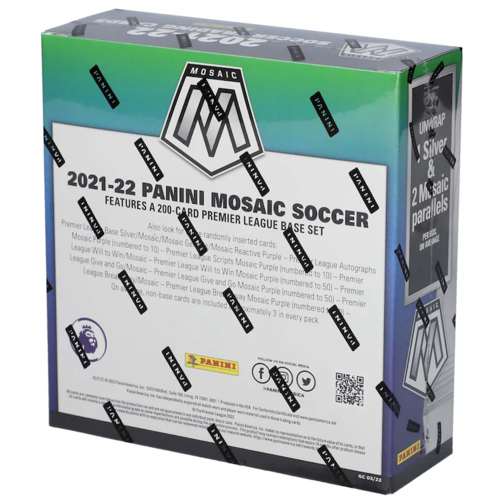 2021-22 Panini Mosaic Soccer Premier League Factory Sealed Mega Box FANATICS