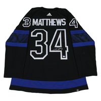 AUSTON MATTHEWS Autographed Toronto Maple Leafs Authentic Captain Black Adidas Jersey FANATICS