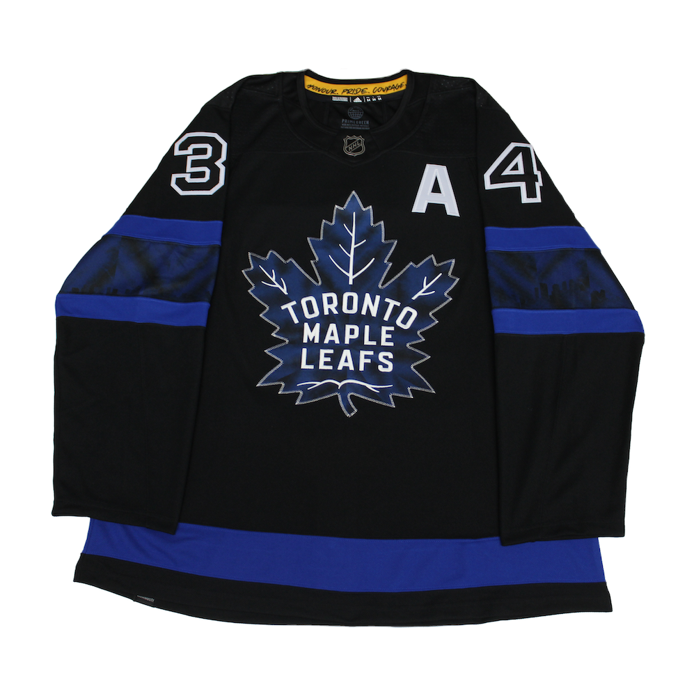AUSTON MATTHEWS Autographed Toronto Maple Leafs Authentic Captain Black Adidas Jersey FANATICS