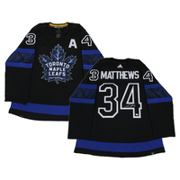 AUSTON MATTHEWS Autographed Toronto Maple Leafs Authentic Captain Black Adidas Jersey FANATICS