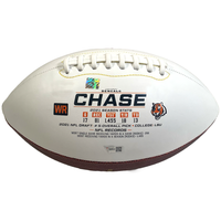 JA'MARR CHASE Autographed Cincinnati Bengals "2021 OROY" Stat White Panel Football FANATICS LE 25