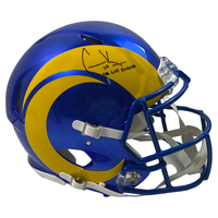 COOPER KUPP Autographed "SB LVI Champs" Rams Authentic Speed Helmet FANATICS