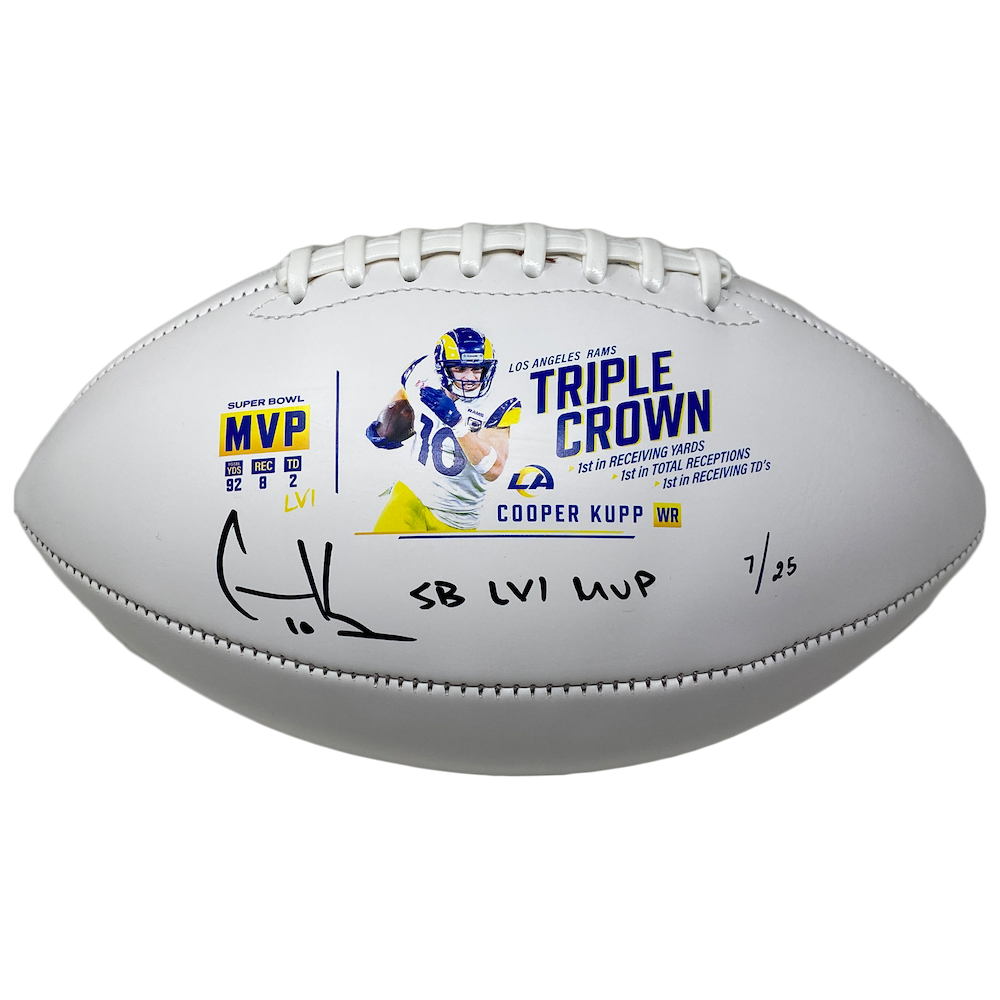 Cooper Kupp Autographed "SB LVI MVP" Rams Triple Crown Football Fanatics LE 25