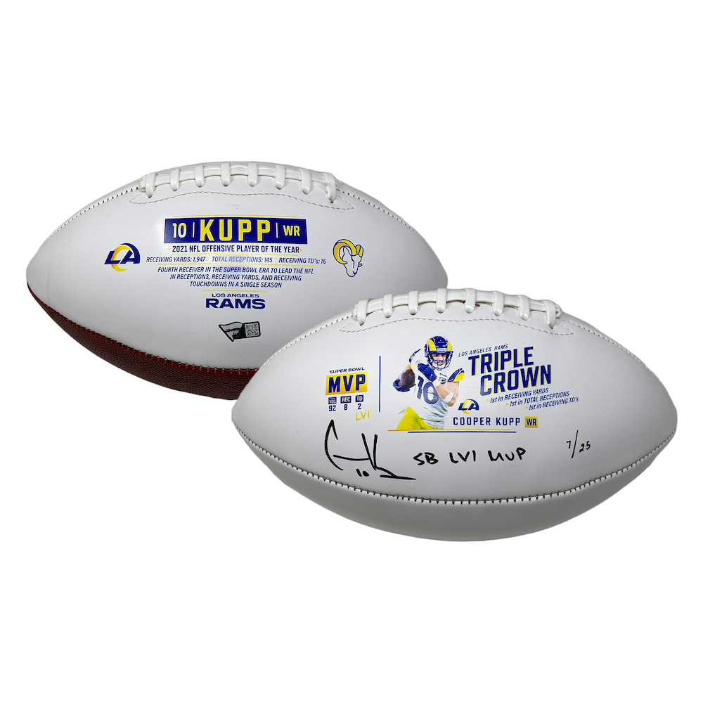 Cooper Kupp Autographed "SB LVI MVP" Rams Triple Crown Football Fanatics LE 25