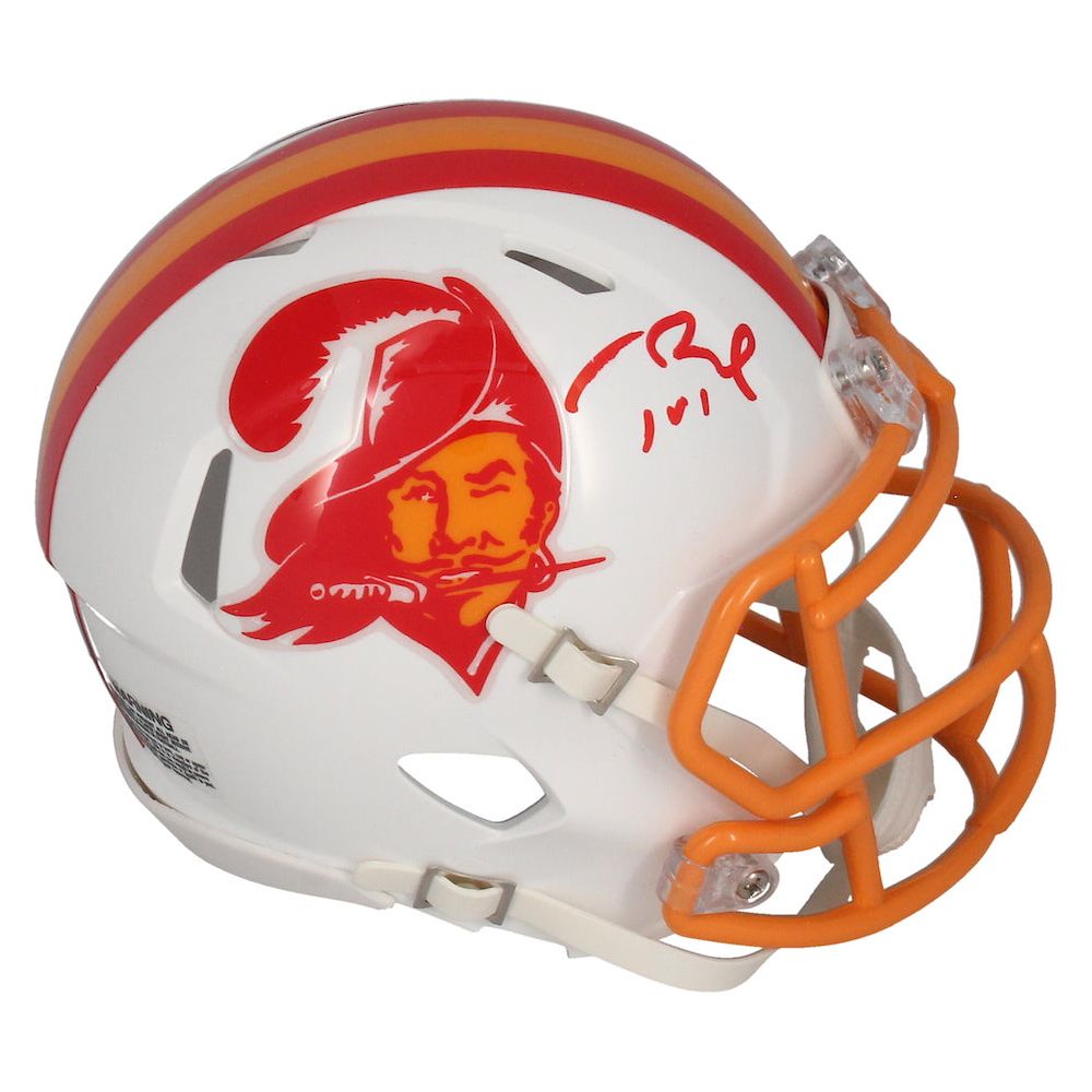 Tom Brady Autographed Buccaneers Throwback Speed Mini Helmet Fanatics