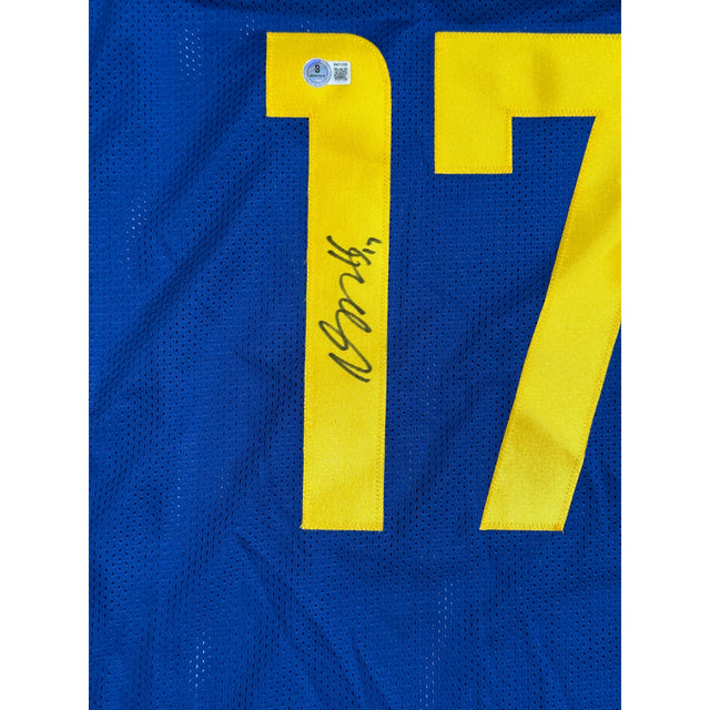 Davante Adams Los Angeles Rams Autographed Royal Blue #17 Custom Jersey Beckett Authenticated