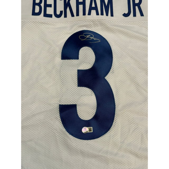 Odell Beckham Jr. Los Angeles Rams Autographed White #3 Custom Jersey Beckett Witnessed