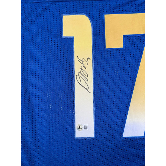 Davante Adams Los Angeles Rams Autographed Royal Blue Gradient Number #17 Custom Jersey Beckett