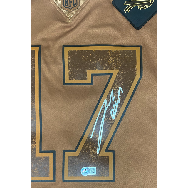 Josh Allen Autographed (Front) Bills Salute To Service Limited Jersey Beckett