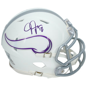 Justin Jefferson Autographed Minnesota Vikings White 2024 Alternate Speed Mini Helmet Beckett