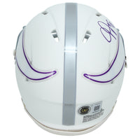 Justin Jefferson Autographed Minnesota Vikings White 2024 Alternate Speed Mini Helmet Beckett