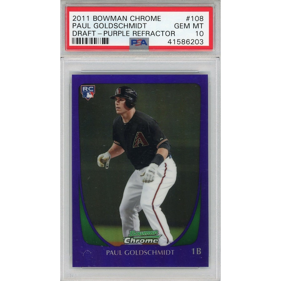 PAUL GOLDSCHMIDT Arizona Diamondbacks 2011 Bowman Chrome Ref. RC Card PSA/DNA 10