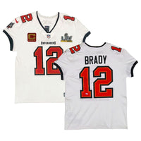 TOM BRADY Autographed Tampa Bay SB LV Patch Nike Elite White Jersey FANATICS