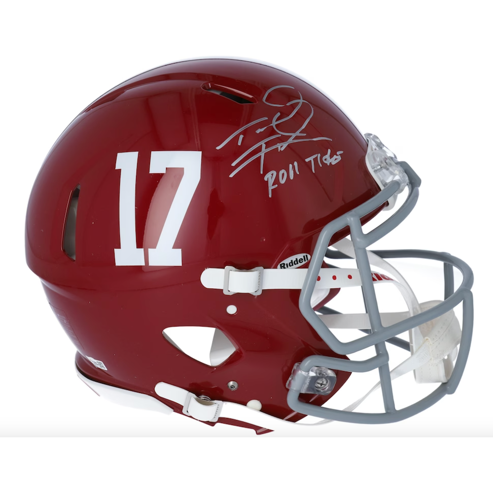 TUA TAGOVAILOA Autographed Alabama Crimson Tide "Roll Tide" Authentic Speed Helmet FANATICS