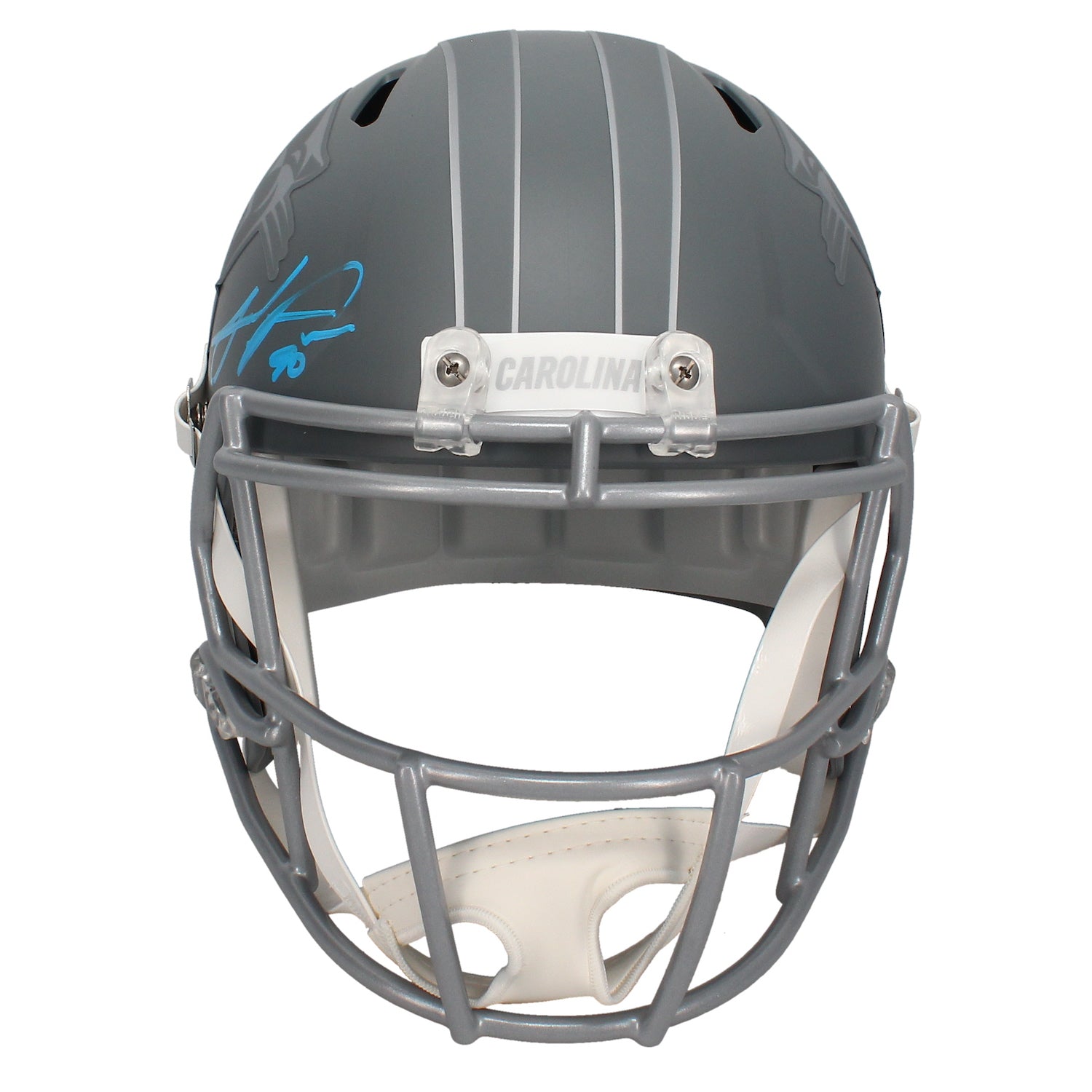 Julius Peppers Autographed Carolina Panthers Slate Full Size Speed Helmet Beckett