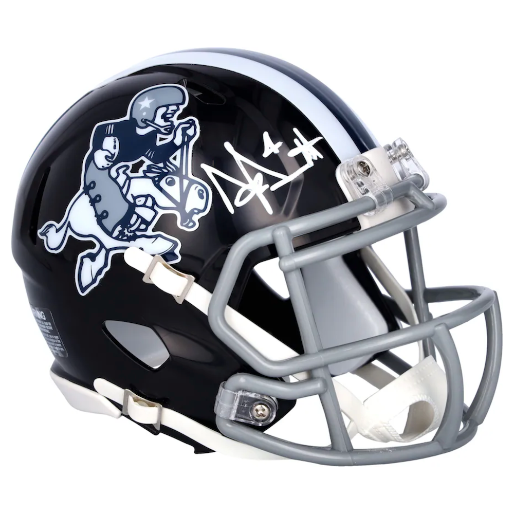 Dak Prescott Autographed Cowboys 'Cowboy Joe' Mini Speed Helmet Fanatics
