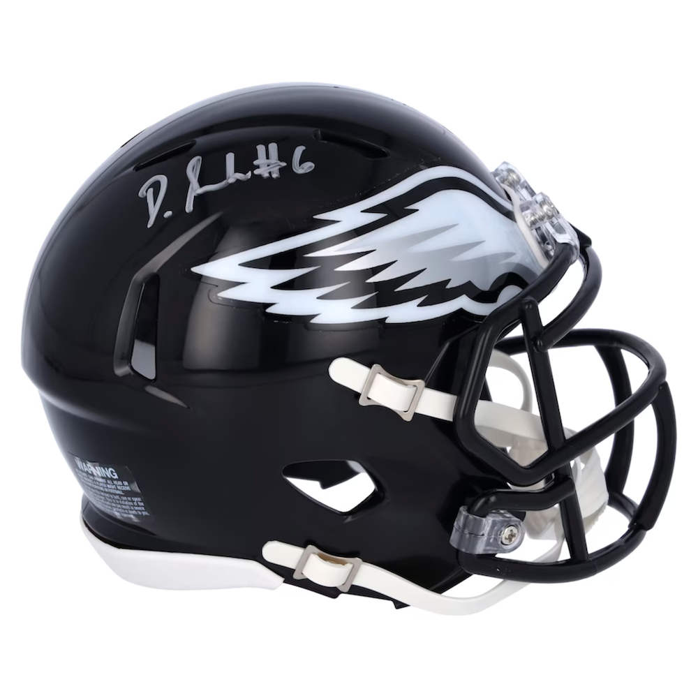 Devonta Smith Autographed Eagles 2022 Alternate Speed Mini Helmet Fanatics