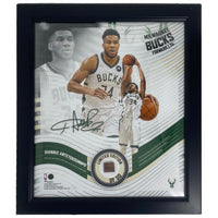 GIANNIS ANTETOKOUNMPO Bucks Framed 15" x 17" Game Used Basketball Collage LE 50