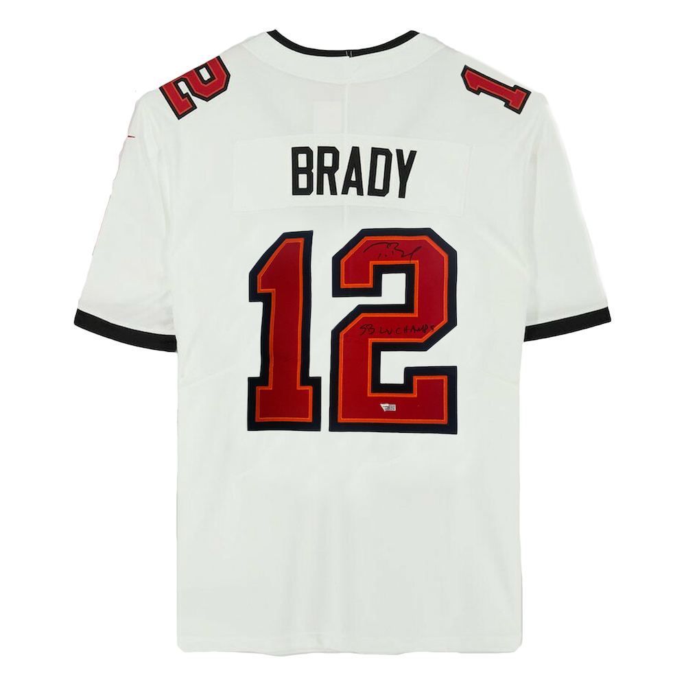 TOM BRADY Autographed "SB LV Champs" Buccaneers Nike Limited Jersey FANATICS