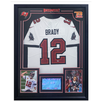 Tom Brady Autographed "SB LV Champs" Framed Nike Jersey w/ Monitor Fanatics