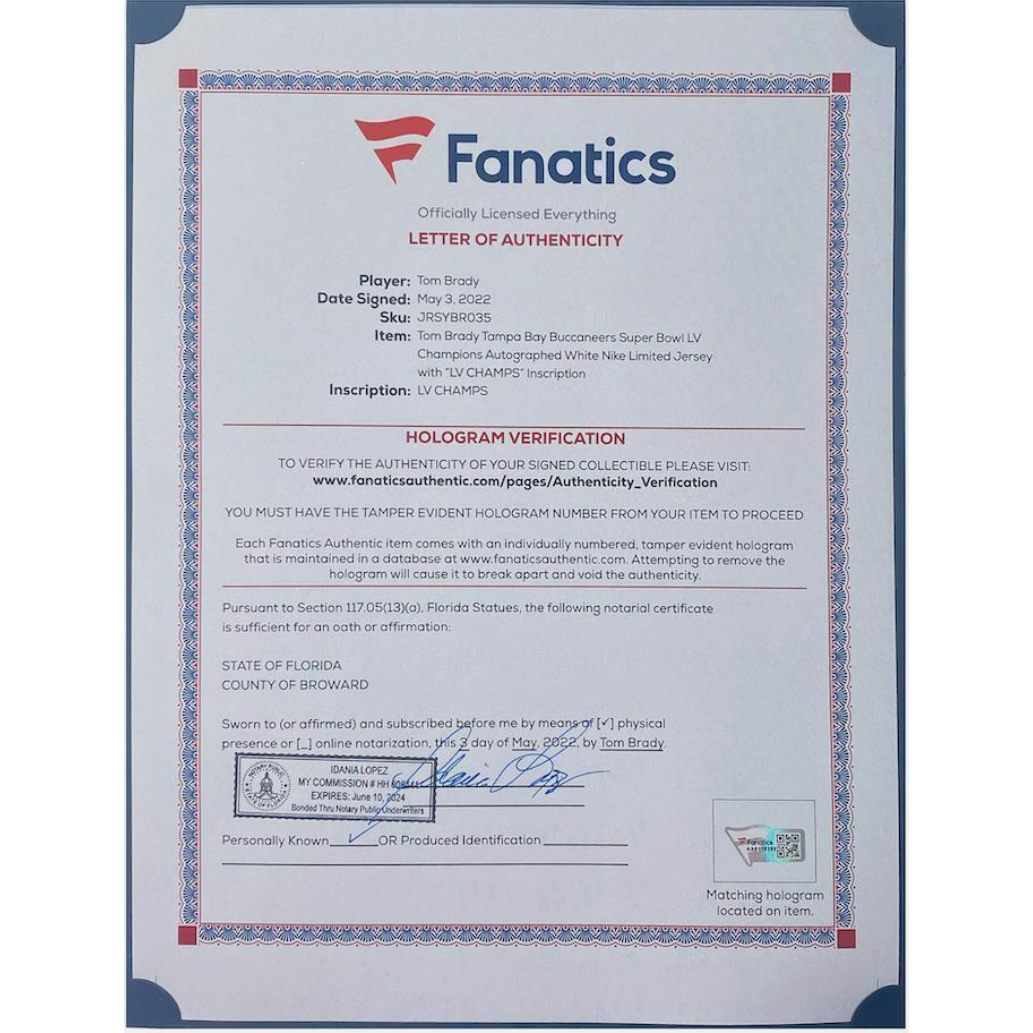 Tom Brady Autographed "SB LV Champs" Framed Nike Jersey w/ Monitor Fanatics