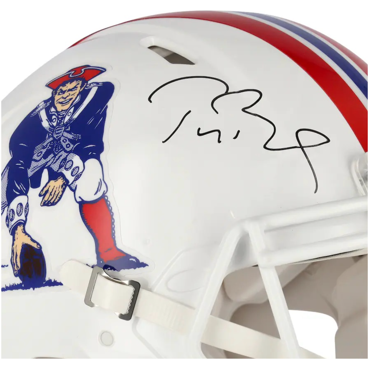 Tom Brady Autographed Patriots 1982-89 Throwback Authentic Helmet Fanatics