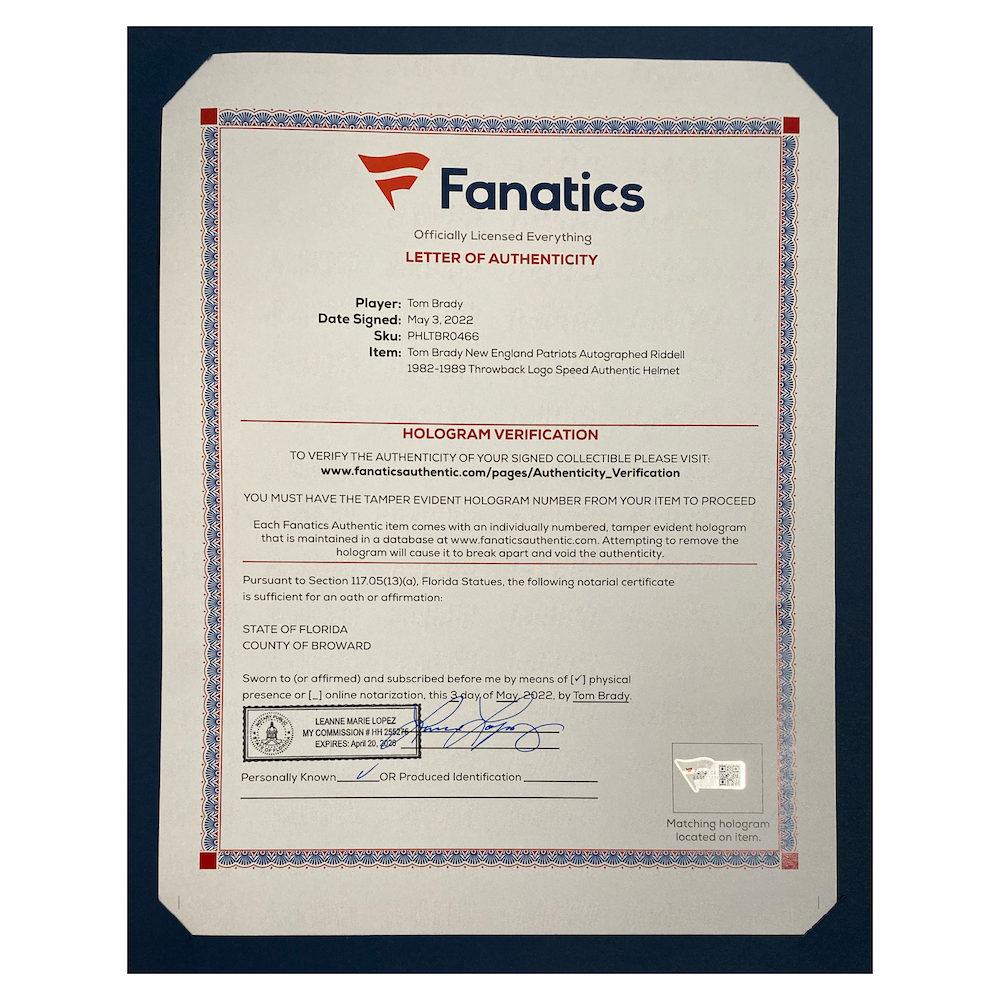 Tom Brady Autographed Patriots Throwback Authentic Speed Helmet Fanatics