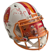 TOM BRADY Autographed Bucs Throwback Custom Visor Authentic Helmet FANATICS