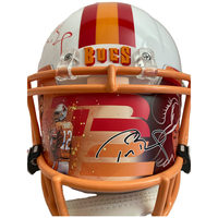 TOM BRADY Autographed Bucs Throwback Custom Visor Authentic Helmet FANATICS