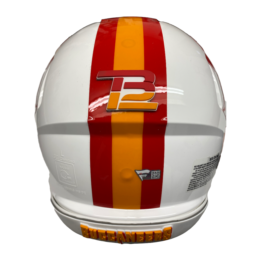 TOM BRADY Autographed Throwback Bucs Custom Visor Authentic Helmet FANATICS