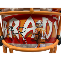 TOM BRADY Autographed Throwback Bucs Custom Visor Authentic Helmet FANATICS