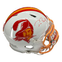 TOM BRADY Autographed Throwback Bucs Custom Visor Authentic Helmet FANATICS