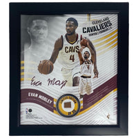 EVAN MOBLEY Cavaliers Framed 15" x 17" Game Used Basketball Collage LE 1/50