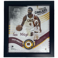 EVAN MOBLEY Cavaliers Framed 15" x 17" Game Used Basketball Collage LE 4/50