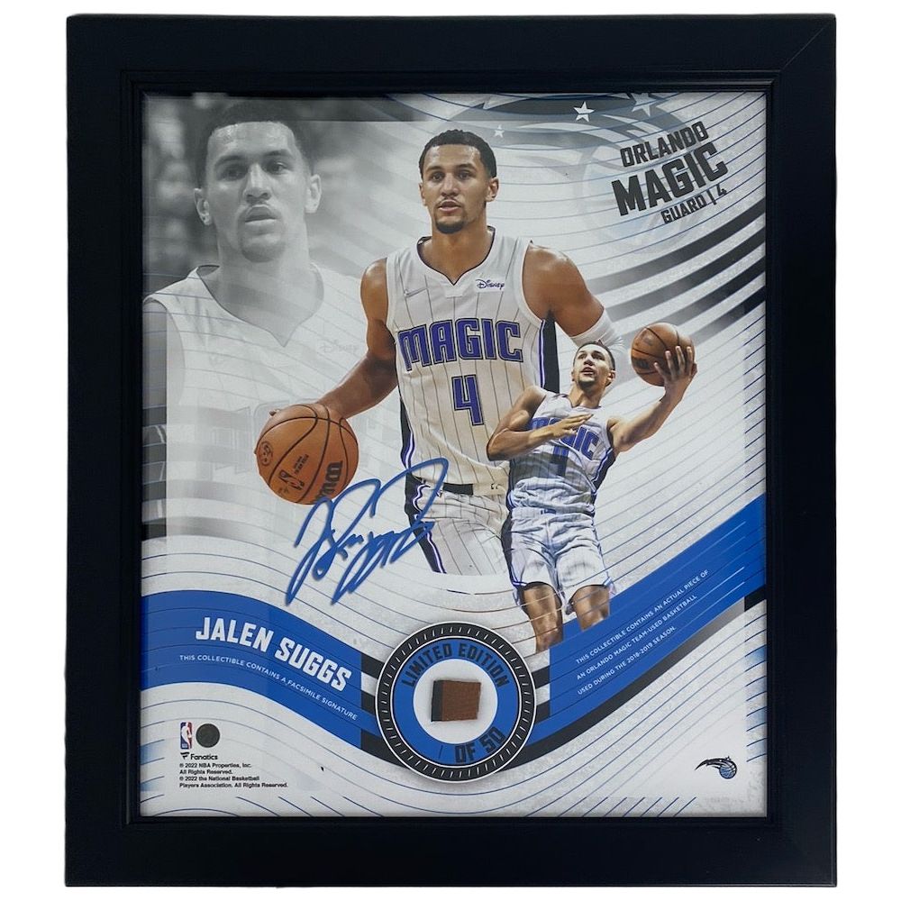 JALEN SUGGS Orlando Magic Framed 15" x 17" Game Used Basketball Collage LE 1/50