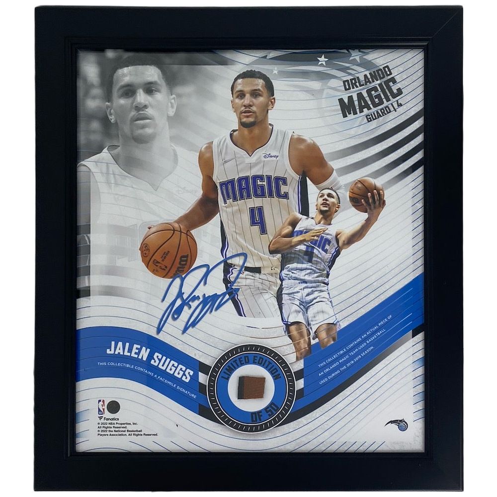 JALEN SUGGS Orlando Magic Framed 15" x 17" Game Used Basketball Collage LE 50