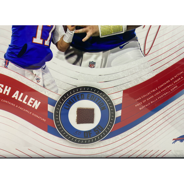 Josh Allen Buffalo Bills Framed 15" x 17" Game Used Football Collage LE 50/50