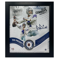 Dak Prescott Dallas Cowboys Framed 15" x 17" Game Used Football Collage LE 50/50