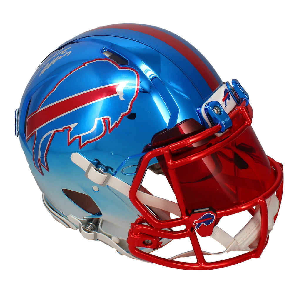 Josh Allen Autographed (Silver) Bills Chromed Authentic Helmet Beckett GDL LE 17