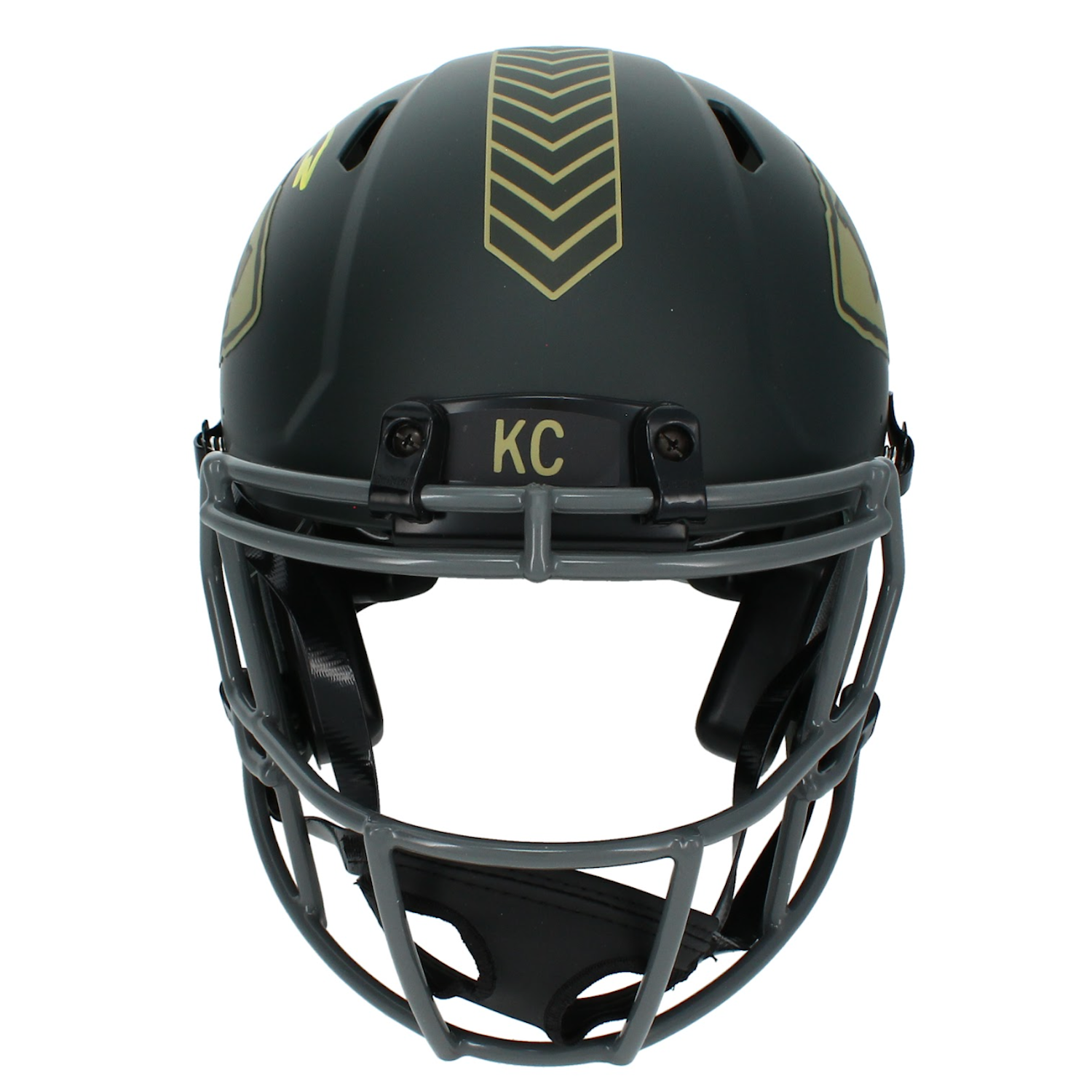 Kenneth Walker III Autographed (in Yellow) Kansas City Chiefs 2025 Salute to Service Speed Authentic Helmet Beckett