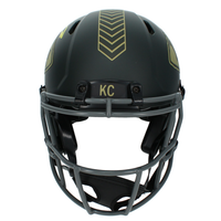 Kenneth Walker III Autographed (in Yellow) Kansas City Chiefs 2025 Salute to Service Speed Authentic Helmet Beckett