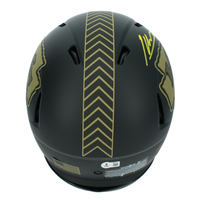 Kenneth Walker III Autographed (in Yellow) Kansas City Chiefs 2025 Salute to Service Speed Authentic Helmet Beckett